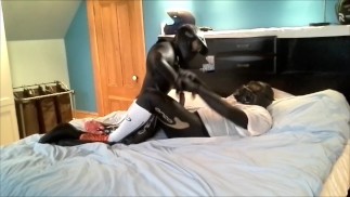 football orca takes on paintball masked orca