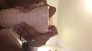 EBONY STUFFING MASSIVE DIILDO PT. 2