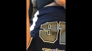 Coming on my football uniform