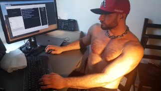 Muscle hunk trying on some new gear / fetish / sport (Paul Europe)