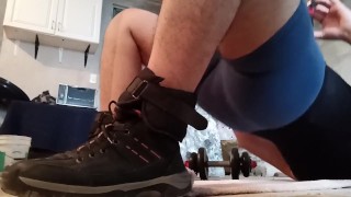 Hetero doing buttock exercise