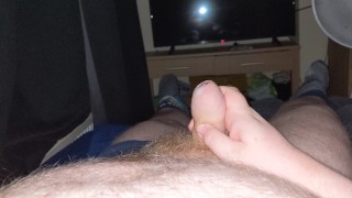 Shooting a big cumshot, went all over me and my bed