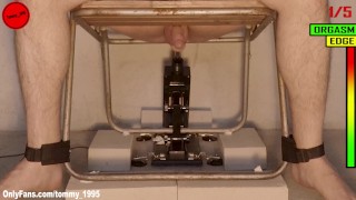 CUMMING TIED TO THE BDSM CHAIR - FUCKING MACHINE