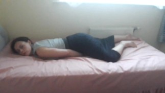 Intense orgasm - rich girl humping wearing long skirt