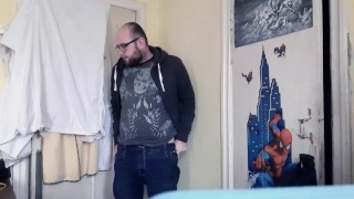 Visiting a friend. I didn't notice it in his room.