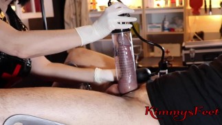 Extreme ESTIM Femdom Milking Nurse with a 18 inch Sound, E-Stim & maximum limits Cock pumping 