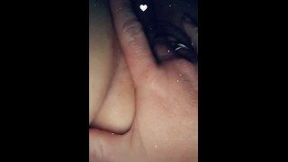 Hubby teases gaped wet clean pussy