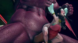 3d animation - huge monster fuck the arabian princess