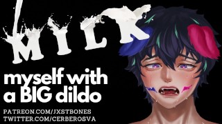 Milking my big dick and prostate with a dildo || Loud Male Moaning ASMR / Whimpering / Voice Cracks