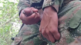 I jerk off on a public road while I was on duty. Public places make me horny