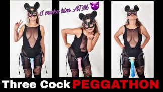 Peggathon! Hardcore Rough ATM Pegging Session Huge Strap Ons Femdom FLR FULL VIDEO Training Zero