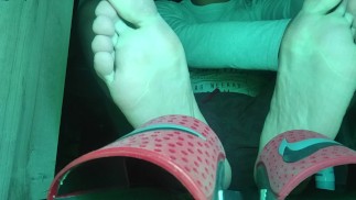 REFRESHING MY FEET WITH COLD CREAM AFTER A TIRED DAY