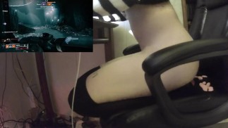 Femboy plays Destiny while riding dildo