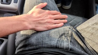 caressed a big dick in the car
