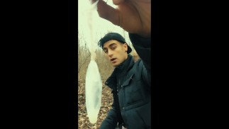 Middle eastern guy swallows cum from found friends condom and then big cums on eated condom