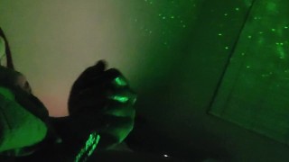 BBC masturbation under green lighting. Moaning and Cumshot ;)