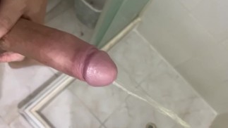 sweaty cock urinating