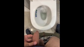 pissing like crazy on public bath
