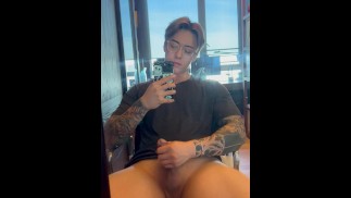 Asian teen jerks off secretly in study room ( Titus Low )
