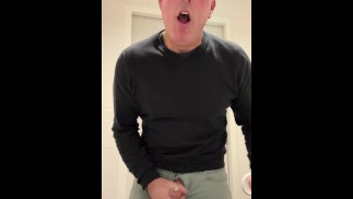 Intense orgasm in public bathroom, just a quick video.