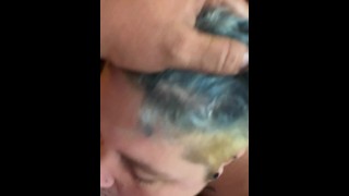 Lesbian step daughter begged daddy for her first ever cock. Cum on tits. Step fantasy house