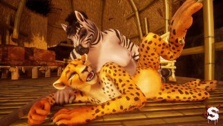 Cheetah girl has lesbian sex with her furry friend in hot Wild Life sex