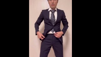Sample Suit Handsome Man's Masturbation
