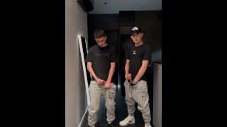 Two dudes jerked off and cum a lot