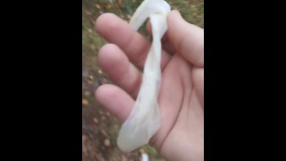 I found used condoms. Drank the cum from him and jerked off his hairy dick