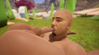 SELF-SUCKING man with goatee