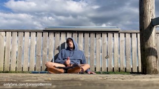 jerking off my big gay cock outdoor