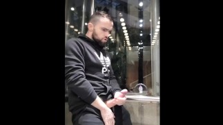 Big Cock Cums in a Public Elevator