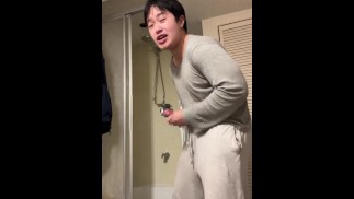 Stroking My Cock Before A Shower