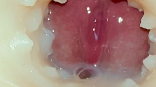 Explosive Orgasm: Fucking a Tight Pussy Doll and Cumming Inside with Internal Camera