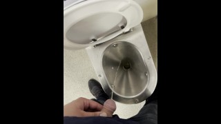 Public Piss with Foreskin Pullback – Uncut Small Dick in a Deutsche Bahn Train
