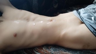 Young guy jerks off and cums